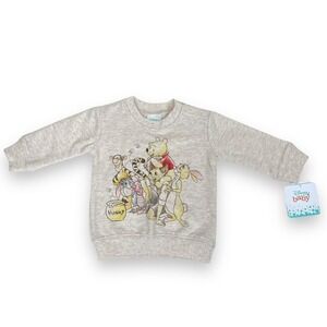 NWT Disney Baby Winnie The Pooh Graphic Pullover Sweatshirt Oatmeal Size 0-3 Mon